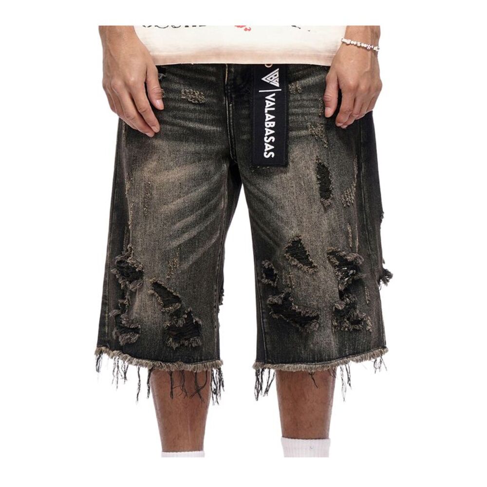 Valabasas Shorts Snapped Baggy Mens Grey VLBS-VSH1-1002